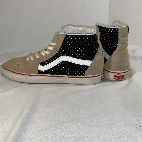 Vans Men's Sk8-Hi Polka Dots High-Top Sneakers - Tan/Black/White